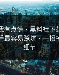 说真的我有点慌 · 黑料社下载明星黑料 · 新手最容易踩坑 · 一招搞懂截图细节