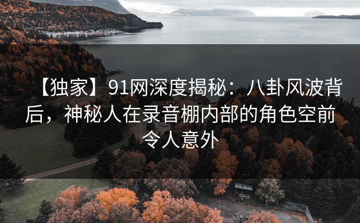 【独家】91网深度揭秘：八卦风波背后，神秘人在录音棚内部的角色空前令人意外