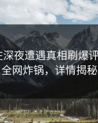 神秘人在深夜遭遇真相刷爆评论，17c全网炸锅，详情揭秘