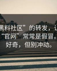 一条“黑料社区”的转发，让我明白了所谓“官网”常常是假冒。你可以好奇，但别冲动。