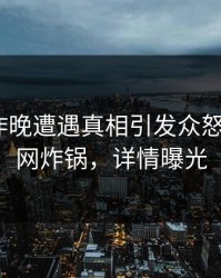 明星在昨晚遭遇真相引发众怒，17c全网炸锅，详情曝光